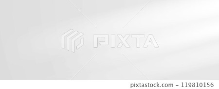 Sunlight glare on surface. Natural light scene wallpaper for banner, mockup, template, overlay, poster. Bright shining light rays and beams on surface, wall, ceiling, floor. Vector grey glowing effect 119810156