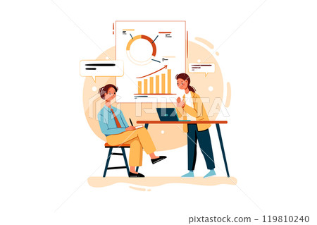 Employees Working On Marketing Strategy Employees Working On Marketing Strategy 119810240