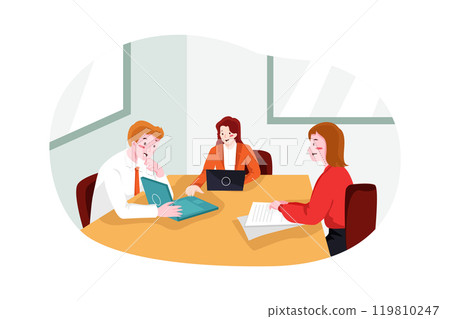 Business Team Working On Project 119810247