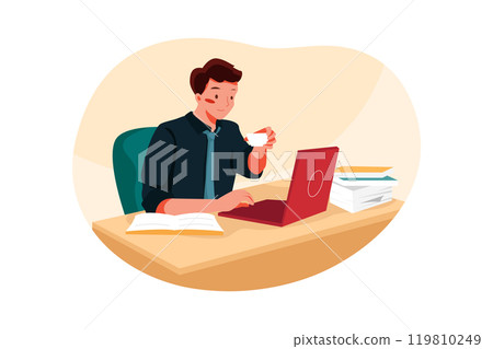 Businessman Working On Laptop 119810249