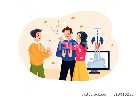Business Team Launching New Project 119810253
