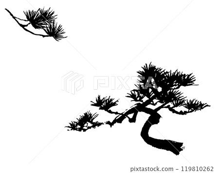 松樹sumi-e矢量 119810262