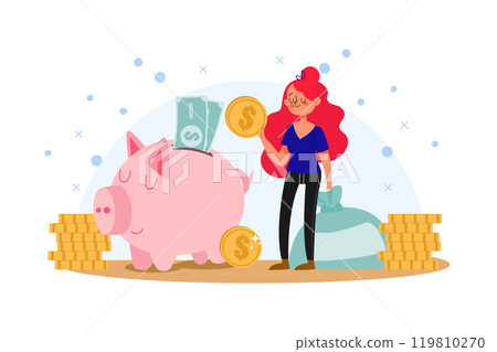 Woman Doing Savings 119810270