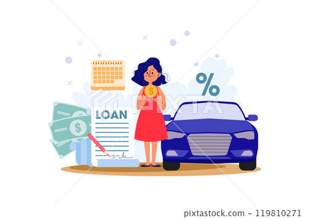 Woman Taking Car Loan 119810271