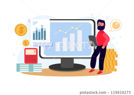 Man Doing Finance Management 119810273