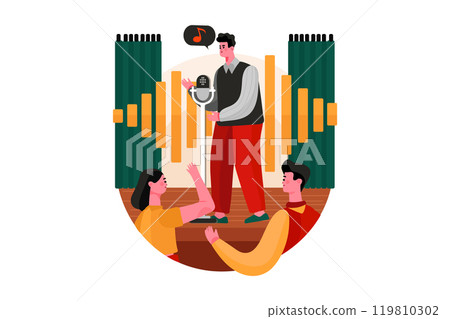 Open Air Concert Illustration Open Air Concert Illustration 119810302