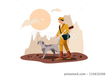 Hunting animals Illustration Hunting animals Illustration 119810306