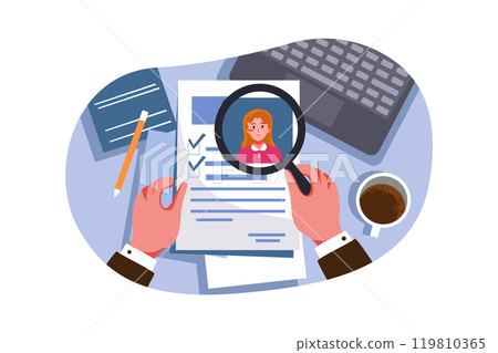 HR handpicks a person of a candidate people group HR handpicks a person of a candidate people group 119810365