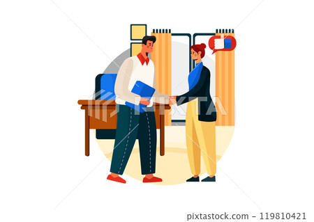 Rapid interaction with clients Vector Illustration concept. Flat illustration isolated on white background. 119810421