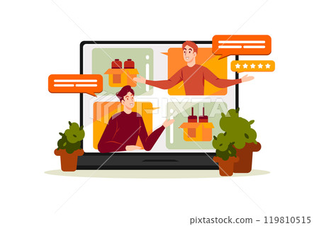 Online Customers Opinion Rating And Review. 119810515