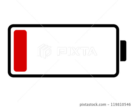 The battery level of the smartphone is low (dead battery, needs charging) 119810546