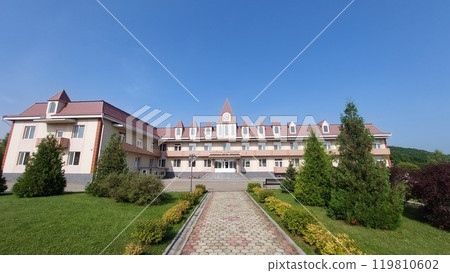 Hotel building in the garden Hotel building in the garden 119810602