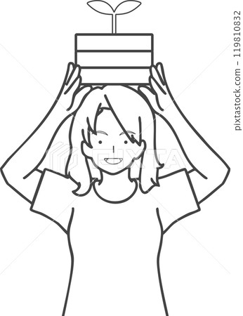 Illustration of a beginner woman starting regular investment 119810832