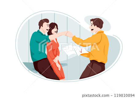 Team Building Illustrations Team Building Illustrations 119810894