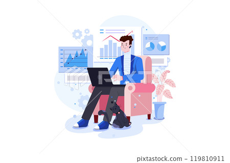 Business Investor giving finance to business CEO 119810911