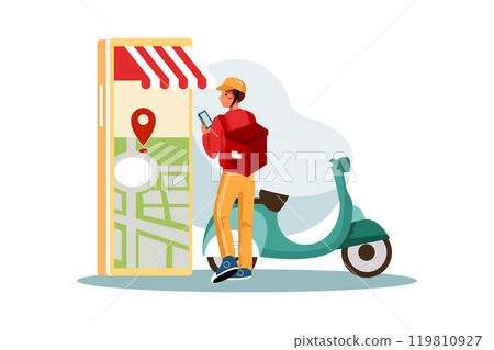 Online food order delivery service Online food order delivery service 119810927
