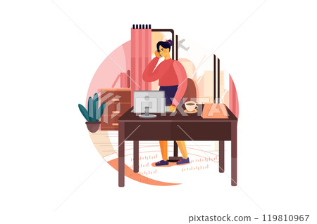 Businesswoman working on startup plan Businesswoman working on startup plan 119810967