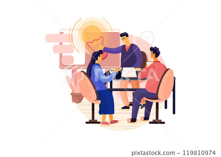 Startup team searching for new ideas Startup team searching for new ideas 119810974