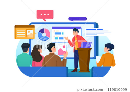 Business Presentation Illustration Business Presentation Illustration 119810999