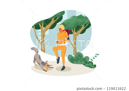 Outdoor Exercise Illustration 119811622
