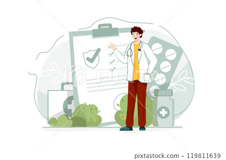 Health insurance policy Illustration Health insurance policy Illustration 119811639