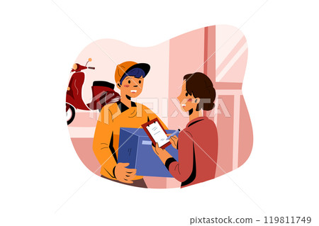 Door to door delivery Illustration Door to door delivery Illustration 119811749