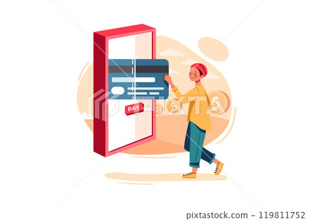 Connect Banking Card for online payment Illustration Connect Banking Card for online payment Illustration 119811752