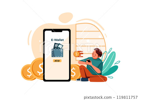 Add Money to wallet Illustration Add Money to wallet Illustration 119811757