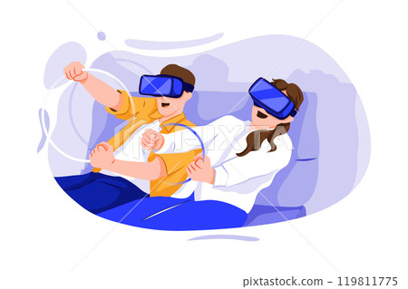 VR gaming Experience Illustration 119811775