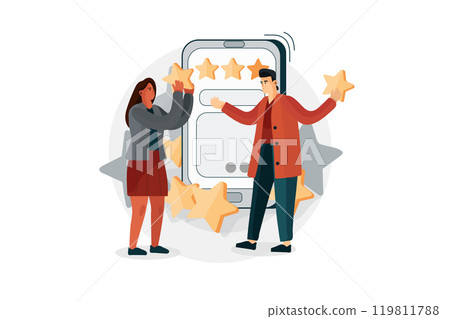 Review Application or Best User Feedback Illustration 119811788