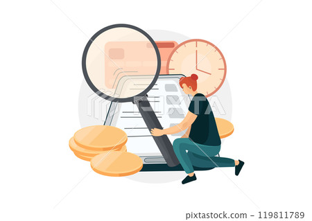 Transaction History Report Illustration 119811789