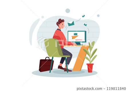 Male employee sending marketing mail 119811840