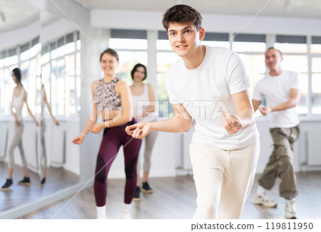 Group of young people dancing jazz funk 119811950