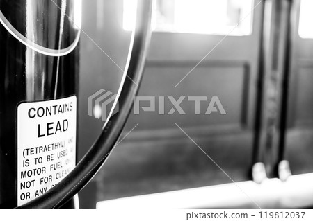 Selective focus on a warning sign stating Contains Lead 119812037