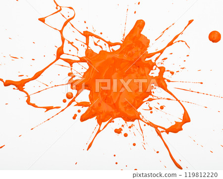 Orange paint spot isolated on white Orange paint spot isolated on white 119812220