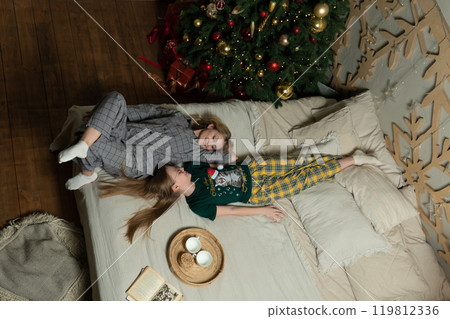 love family gift tenderness new happy year holiday fun man girl bed positive celebration couple love family gift tenderness new happy year holiday fun man girl bed positive celebration couple 119812336