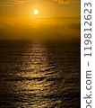 <Izu> Oshima and the Pacific Ocean illuminated by the morning sun 119812623