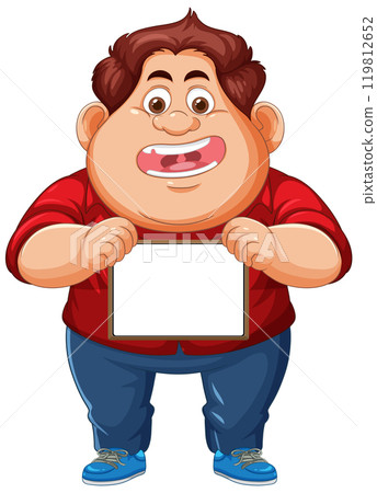 Happy Kid Holding Blank Sign Happy Kid Holding Blank Sign 119812652