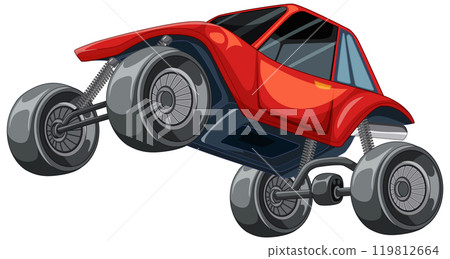 Red Off-Road Buggy Illustration 119812664