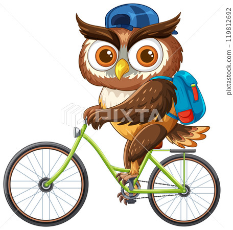 Owl Riding a Bicycle Adventure 119812692
