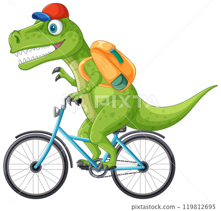 Dinosaur Riding a Bicycle Adventure 119812695