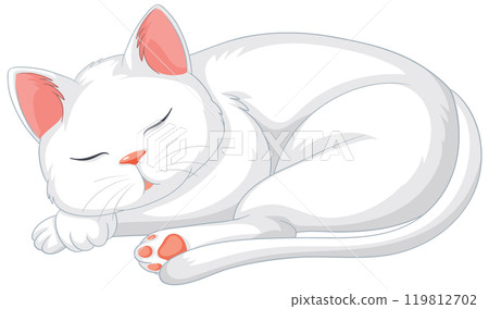 Sleeping Cat Under New Moon 119812702