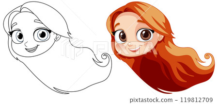 Girl with Flowing Red Hair Girl with Flowing Red Hair 119812709