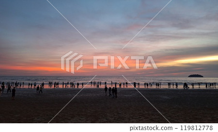 Sunset over the sea at Tanjung Aru 5 Sunset over the sea at Tanjung Aru 5 119812778