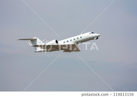 Business jet in the air 119813156