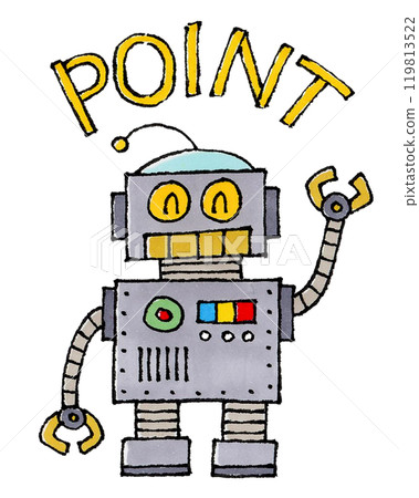 Retro robot character (POINT) Retro robot character (POINT) 119813522