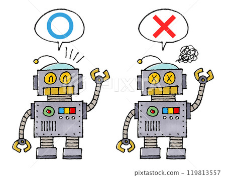 Judgment retro robot character set (true or false) 119813557