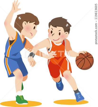 Man dribbling a basket 2 Man dribbling a basket 2 119813605