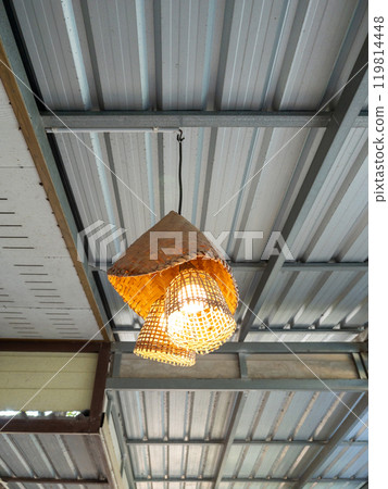 The light bulbs decorated with wickerwork. The light bulbs decorated with wickerwork. 119814448