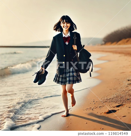 穿制服的高中女生 穿制服的高中女生 119814549